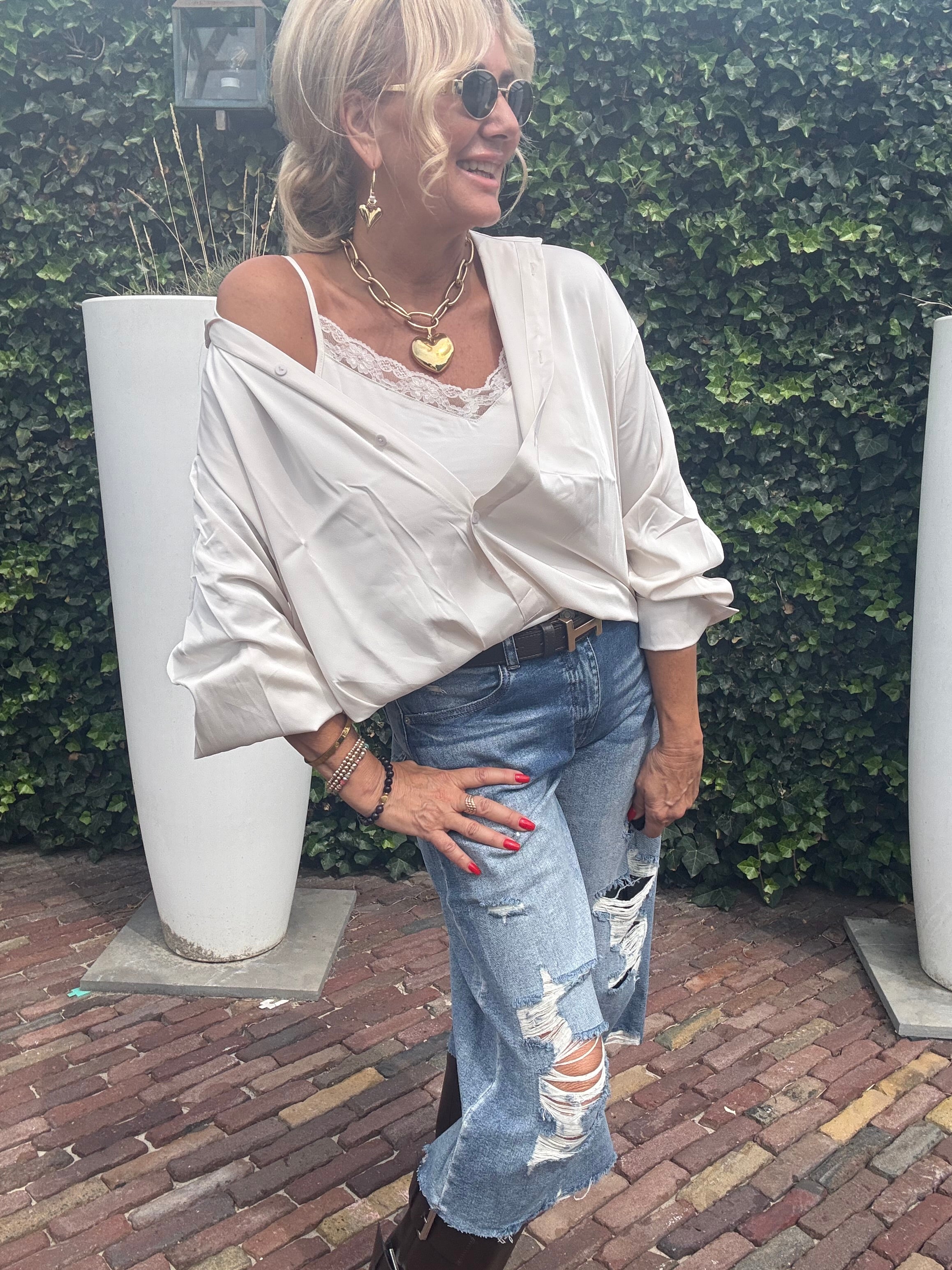 Blouse Two In One Beige